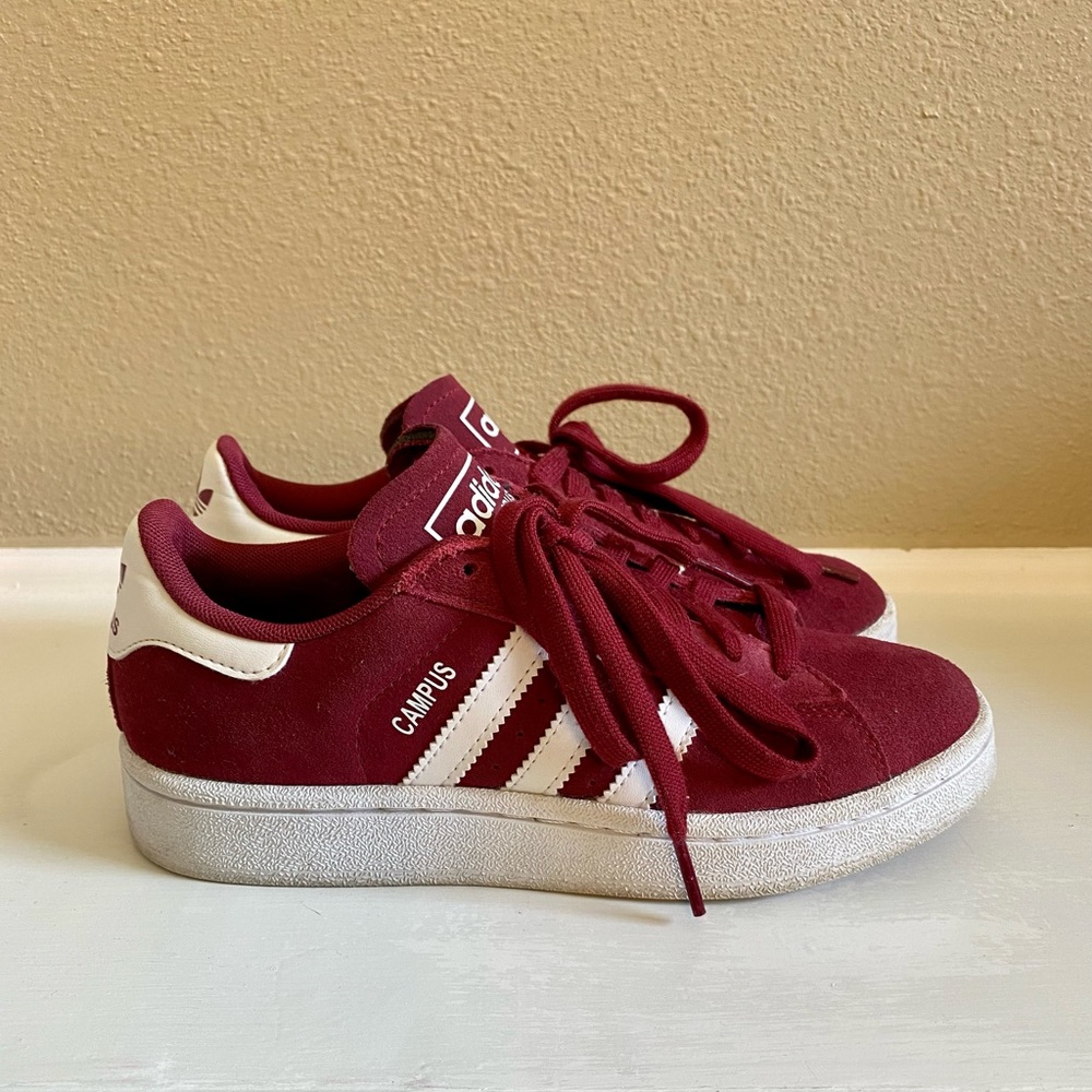 Adidas Campus Collegiate Burgundy Men Size 4, Women Size 6